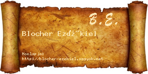Blocher Ezékiel névjegykártya